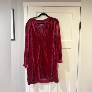 Anthropologie melody velvet tunic dress in pink size large